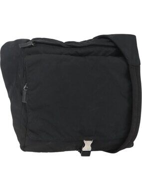 PRADA Shoulder Bag Nylon Black Silver